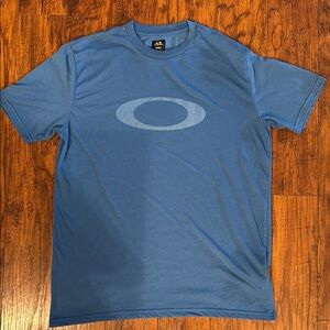 Oakley Blue Short Sleeve Tees Performance Fabric